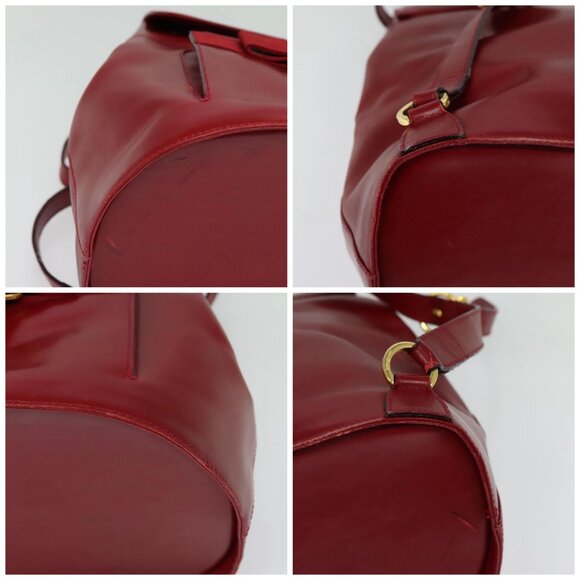 Salvatore Ferragamo Vala Backpack Leather Red Gold Auth 138862 - Picture 12 of 14